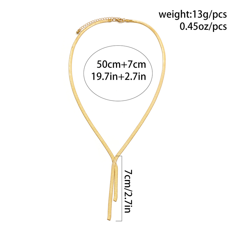 Dames sieraden hiphop metalen wind snake bone chain ketting trend geometrisch lang geweven sleutelbeen ketting_voghion.com