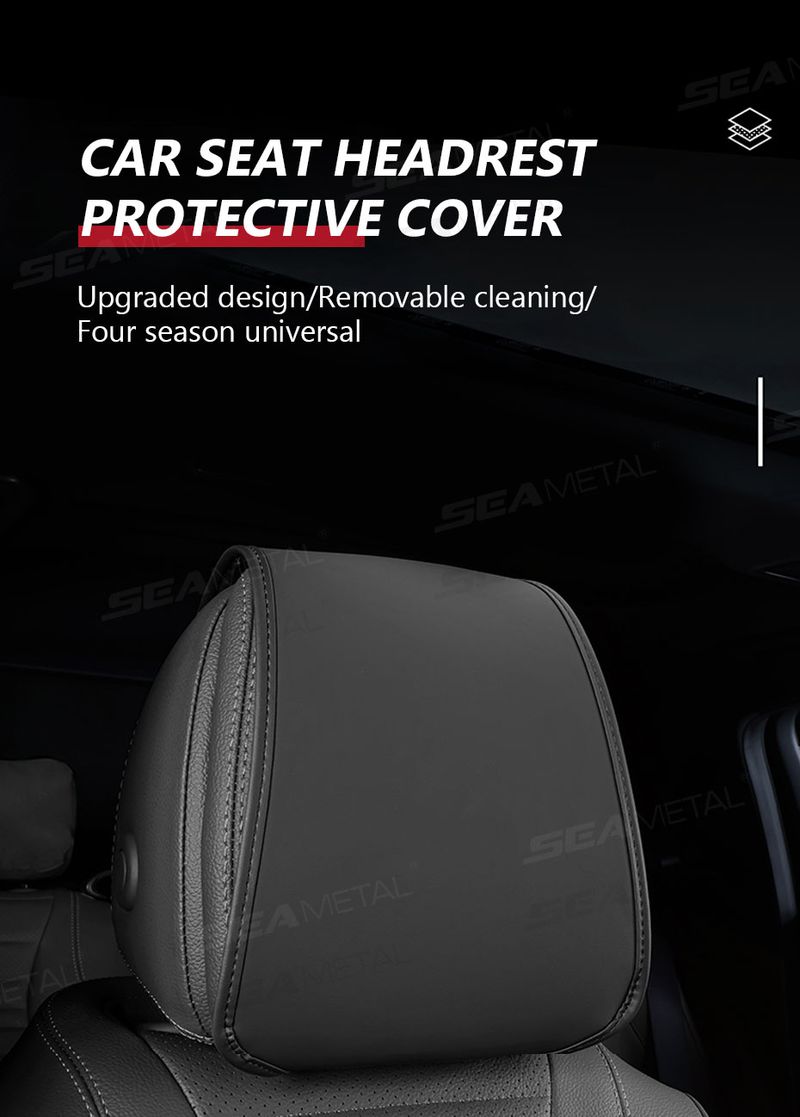 SEAMETAL Copricuscino per poggiatesta in similpelle di alta qualità, antipolvere, per poggiatesta, protezione per il collo, per accessori auto_voghion.com