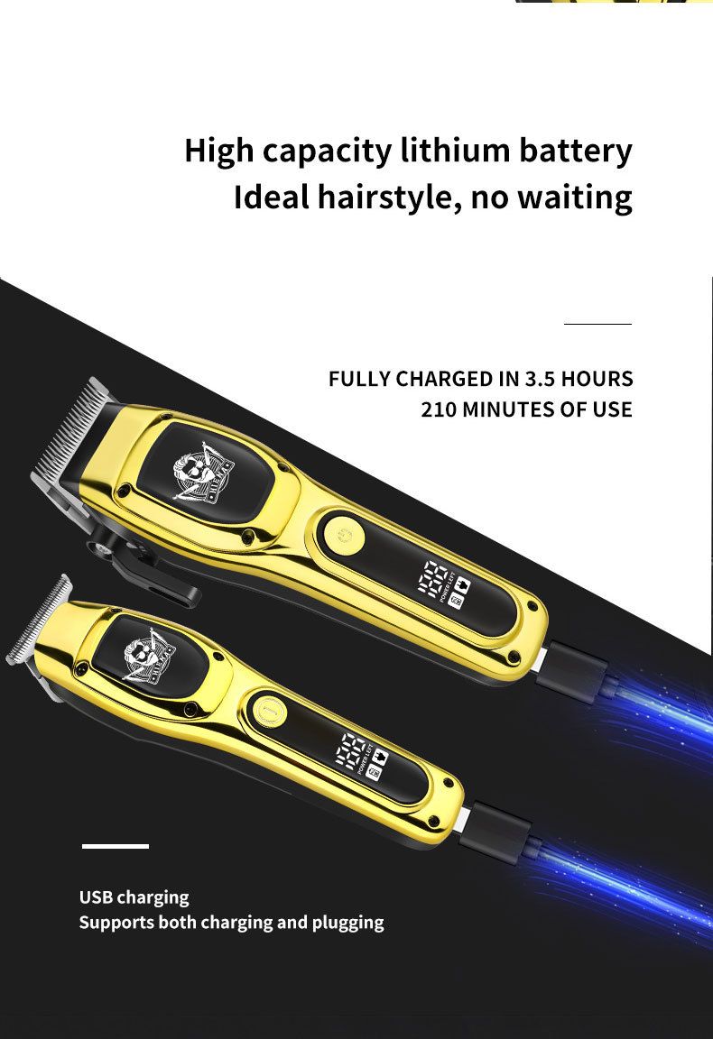 Professional Hair Clipper – Cordless Rechargeable Trimmer For Men’s Bald Fades, Lineups & DIY Haircuts (Stainless Steel Blade, 3-6H Runtime)_voghion.com