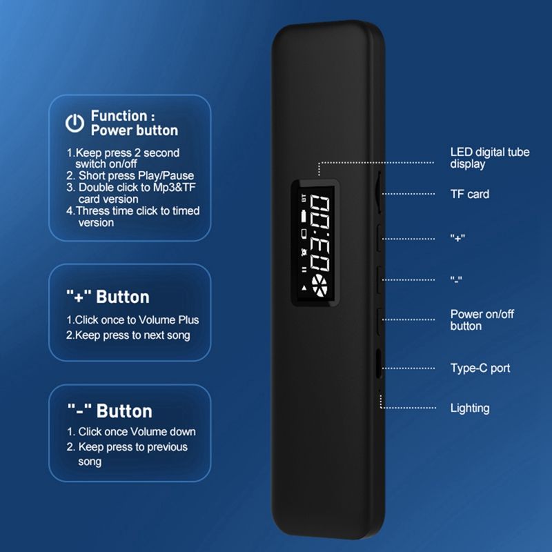 Under Pillow Bluetooth Bone Conduction Sound Box Rechargeable Wireless Stereo Soundbar White Noise Speaker_voghion.com