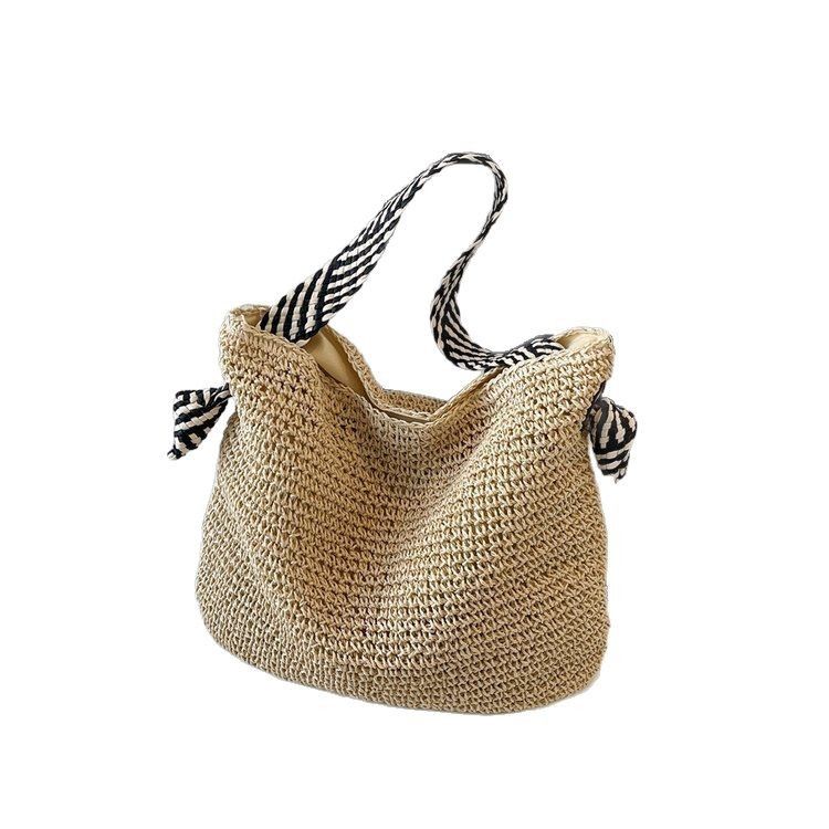 Borsa a tracolla grande in paglia bohémien per donna, estate 2025, nuova borsa a tracolla intrecciata per le vacanze in spiaggia_voghion.com