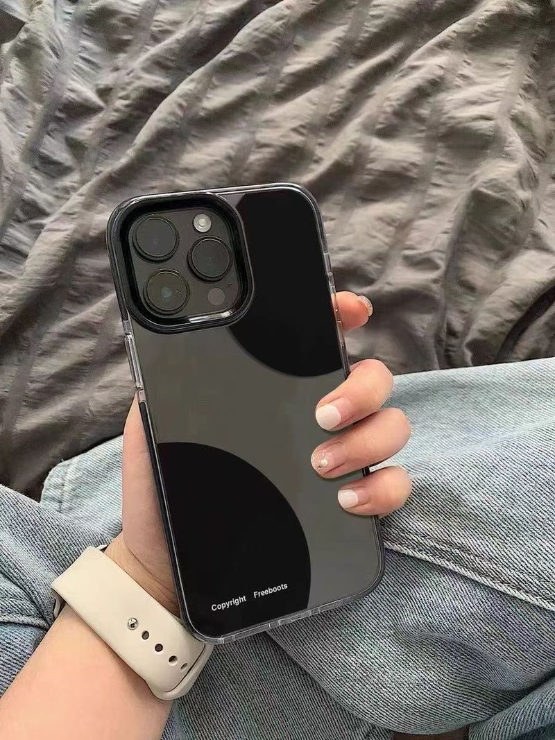 Simple Black Circle Suitable For 15pro Phone Case 14 Transparent 13promax Personalized New XS Trend_voghion.com