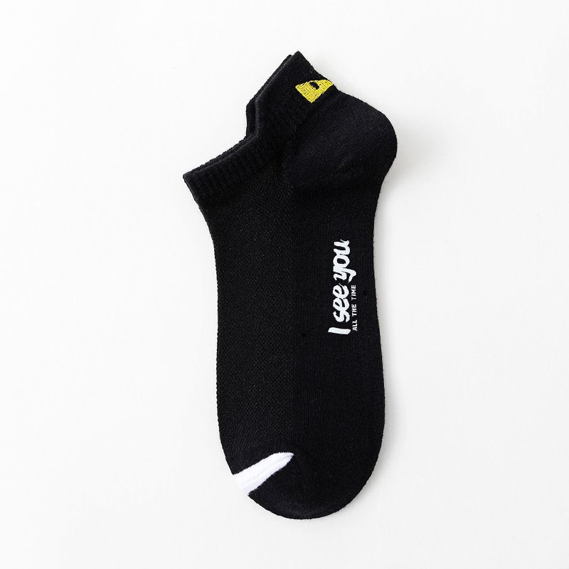 2025e Men's Summer Short With Ear Tabs Mesh Breathable Sweat-Absorbing Low-Cut Boat Youth Sports Trendy Socks_voghion.com