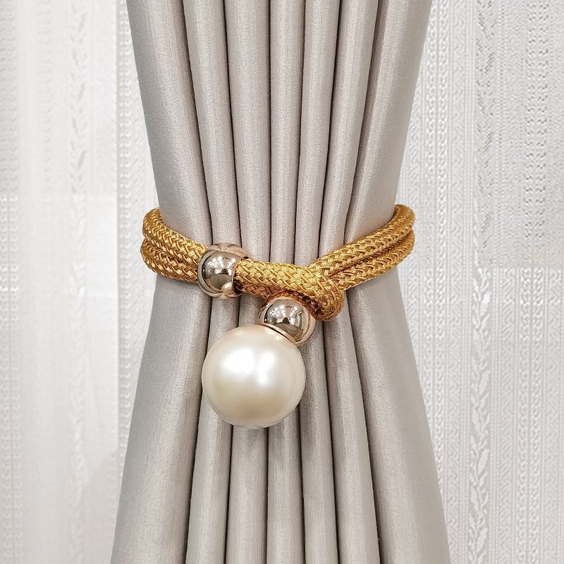 Creative Night Pearl Tiebacks Simple No-Installation Accessories Curtain Ties_voghion.com