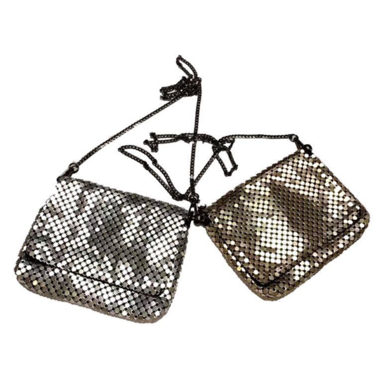 Oferta especial: bolso de mano de hoja de aluminio para verano, bandolera, bolso de noche, bolso de mano de metal para mujer._voghion.com