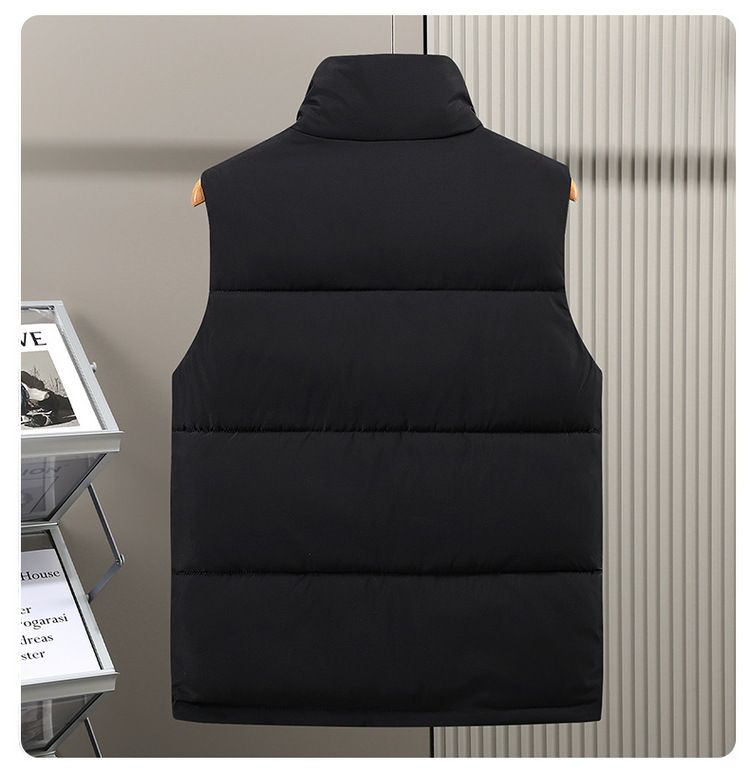 Leichte Steppweste für Herren mit Stehkragen, warme, wattierte, ärmellose Winterjacke für die Freizeit (Schwarz/Rot/Beige/Blau, Größen M-5XL)_voghion.com