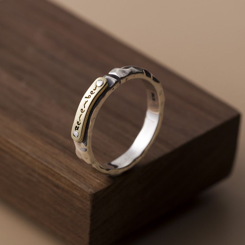 Colored Letter Women's Sterling Silver Exaggerated Instagram Trendy Net Red Index Finger Open Ring C5588_voghion.com