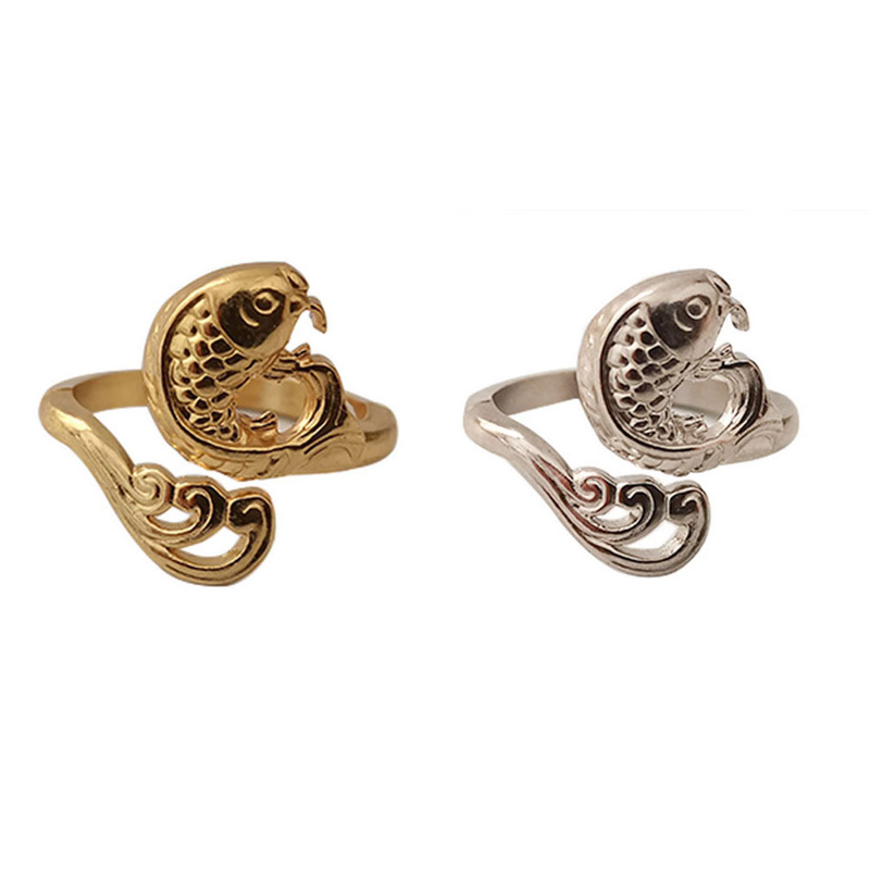 Åben ring hæklet vintage koi ring strik ring DIY håndlavet cirkulær hæklet fingerærmer garnguide_voghion.com