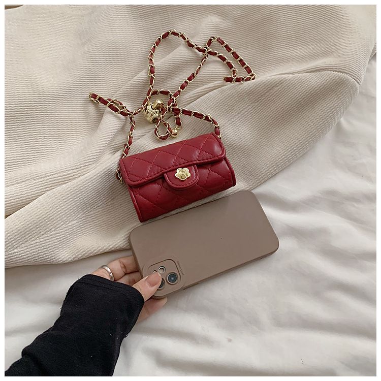 Borsa a tracolla da donna, borsa monospalla con filo ricamato a forma di diamante e pallina dorata, mini borsa casual da viaggio_voghion.com