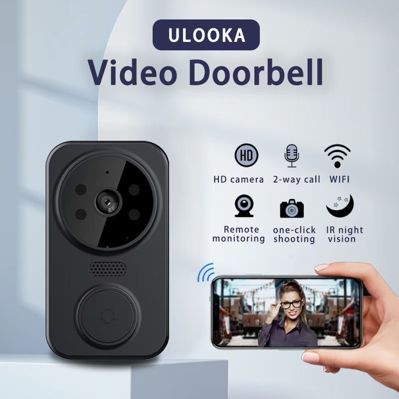 Ulooka intelligente visuele deurbel m8 high-definition nachtzicht bewaking op afstand tweerichtingsintercom thuisdeurbel_voghion.com