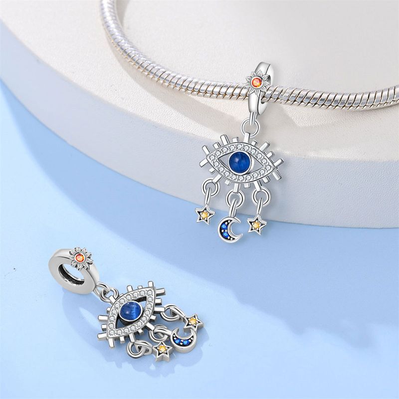 Gioielli da donna, ciondolo a forma di stella dei tarocchi, luna e clessidra, perline fai da te, accessori per gioielli, bracciale in argento placcato in rame_voghion.com