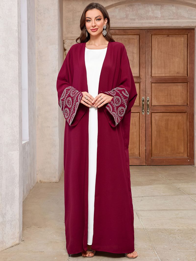 Női ruházat Új közel-keleti muszlim divat temperamentum elegáns hímzett kardigán Dubai arab köntös denevér ujjú abaya_voghion.com