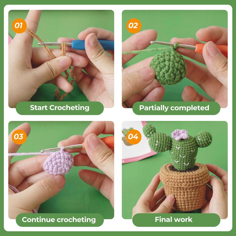 Crochet Material Package Knitting Handmade DIY Homemade Wool Plant Storage Box Ornaments_voghion.com