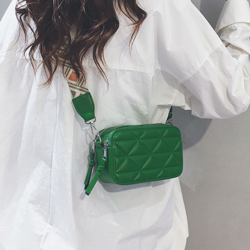 Trendy Women's Bags 2024 Summer New High-End Fashion Single Shoulder Wide Strap Crossbody Small Square Bag_voghion.com