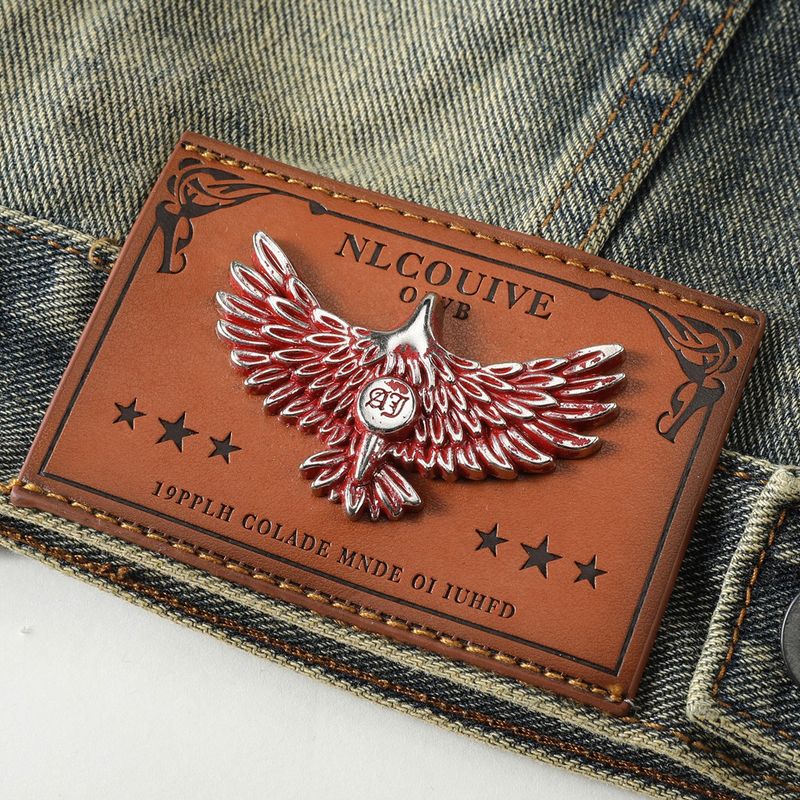 Americká těžká džínová bunda pánská podzimní a zimní 2024 trendy značková elegantní bunda s volným střihem a vyšívaným topem_voghion.com