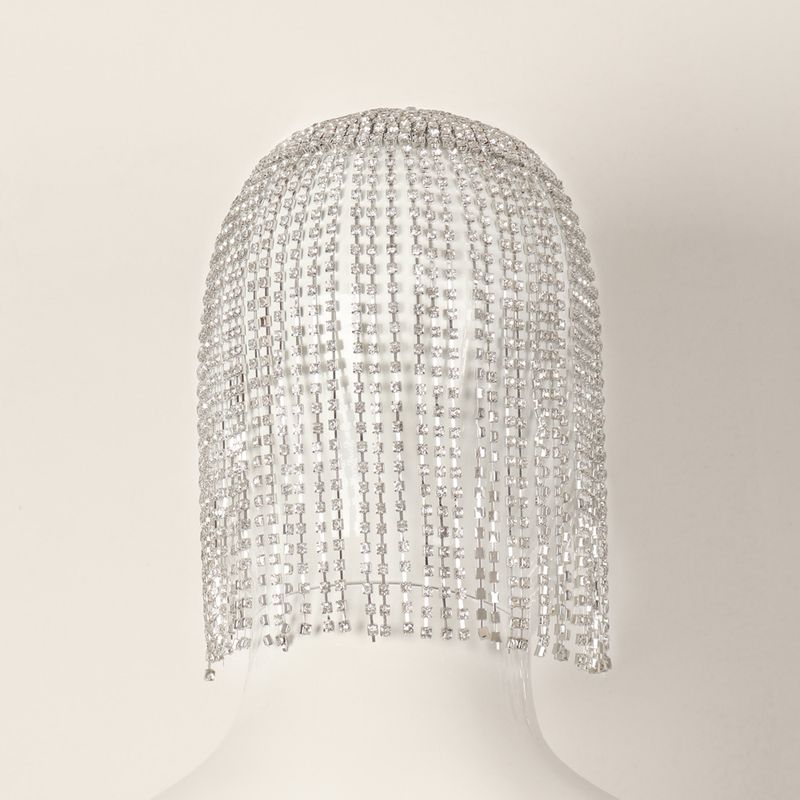Accessori per capelli Copricapo da sposa con nappa lunga in stile etnico retrò, stile bohemien, esagerato, con diamanti pieni e strass_voghion.com