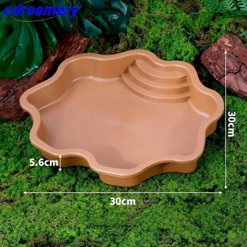 Aquatische Klettern Haustier Schildkröte Bad Pool Reptil Fütterung Gericht Wasser Topf Landschaft Aquarium Dekoration Schildkröte Lebensraum_voghion.com