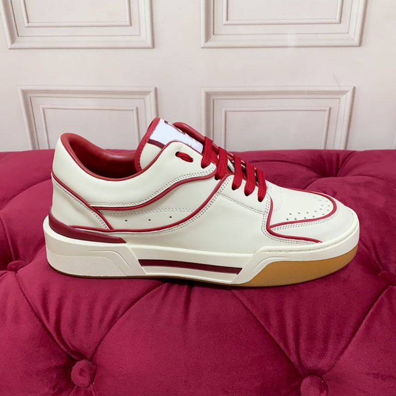 Scarpe sportive casual semplici e alla moda, da uomo, in vera pelle, stile britannico, con lacci, abbinate ai colori, bianche._voghion.com