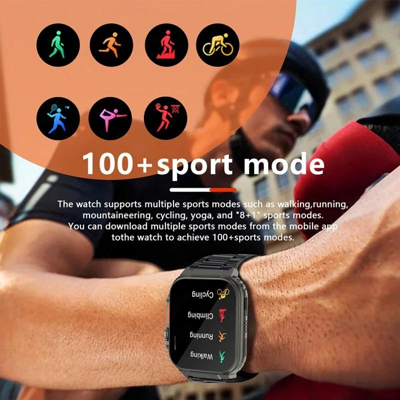 Pametni sat Ultra Watch Muški Bluetooth poziv (odgovaranje/upućivanje poziva) TWS Lokalna glazba Sportski sat 1.96'' IP68 Vodootporni pametni sat Ženski pametni sat _voghion.com