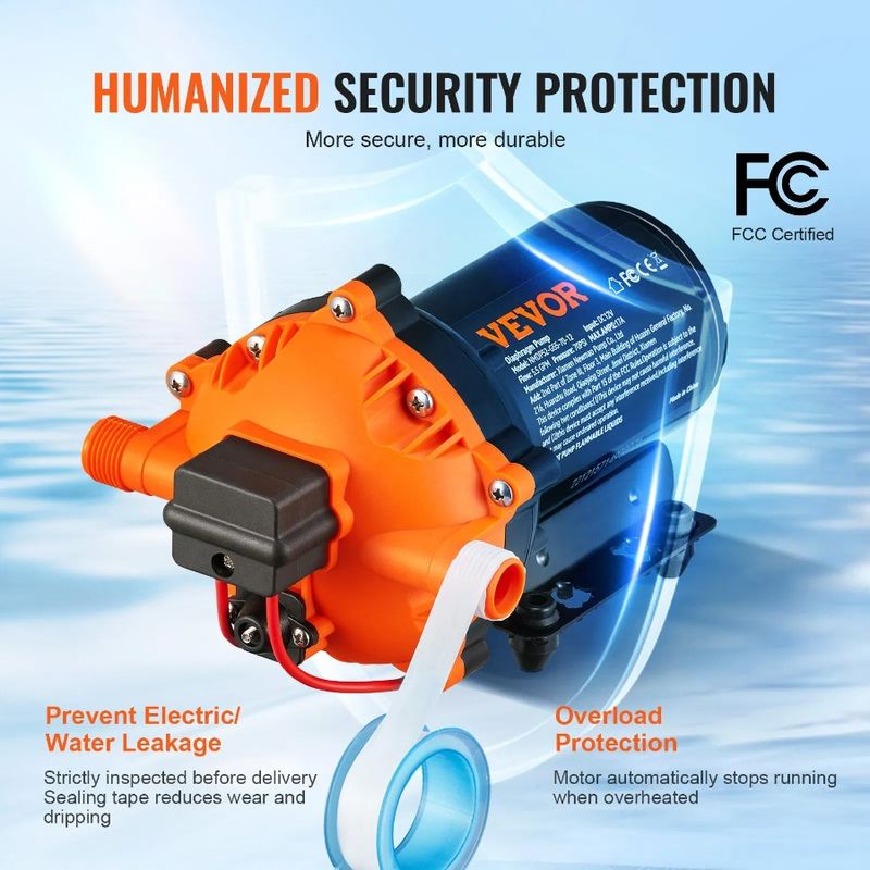 Pompa a membrana autoadescante da 70 12 V per camper, barche, acqua GPM, PSI 5,5_voghion.com