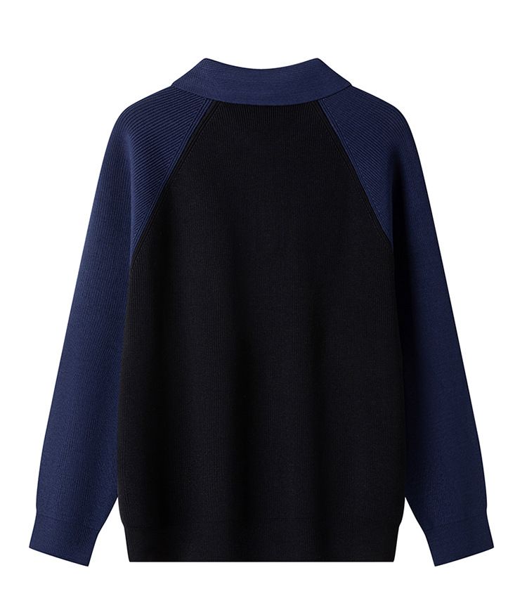 Korean Style Knitted Half Zip Pullover Men's New Autumn And Winter Raglan Sleeve Casual Loose Sweater_voghion.com