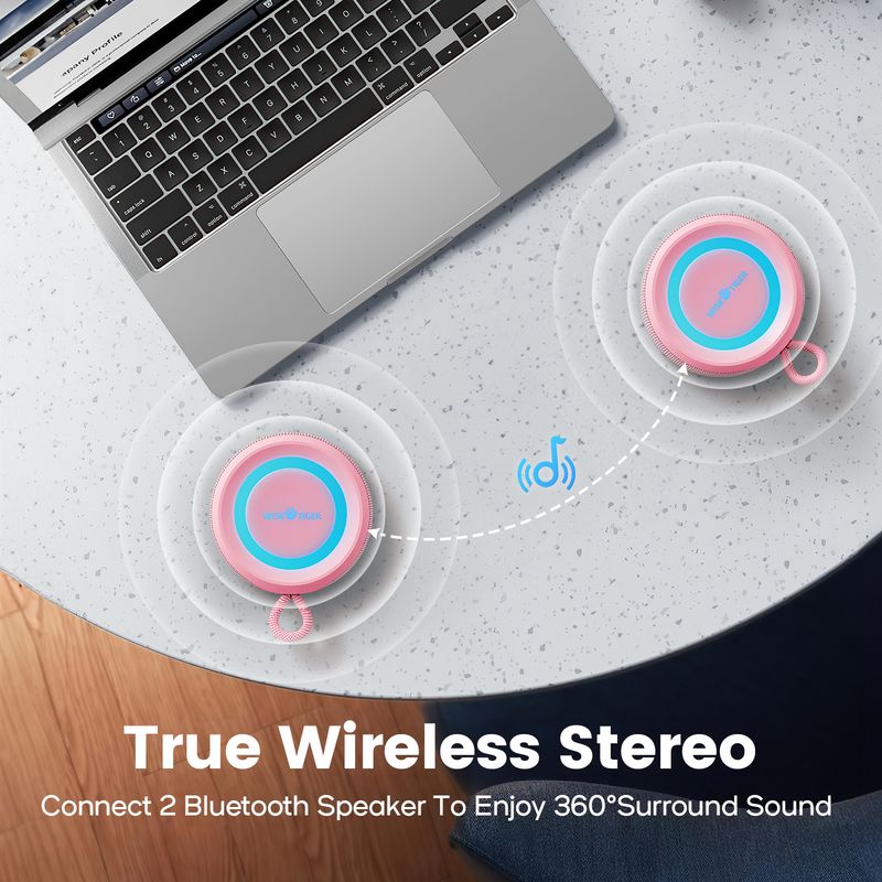 WISETIGER P1S 15W Mini Portable Bluetooth Speaker IPX7 Waterproof Sound Box Bass Boost TWS Connection BT5.3 RGB Light_voghion.com