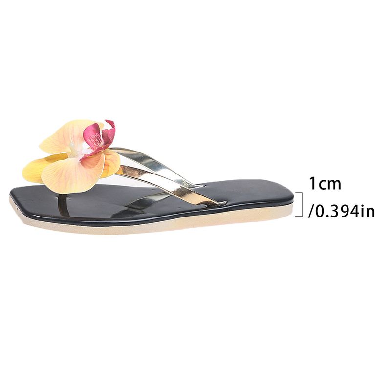 Damenschuhe Sommer Neue Phalaenopsis Blume Flip-Flops Strandschuhe Mädchen Urlaub Casual Sandalen Flache Hausschuhe_voghion.com