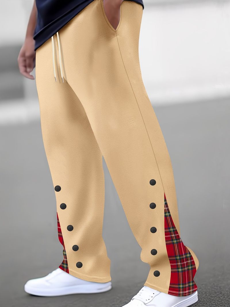 Herrenbekleidung Neue Sporthose mit Knöpfen Farbe Mode_voghion.com