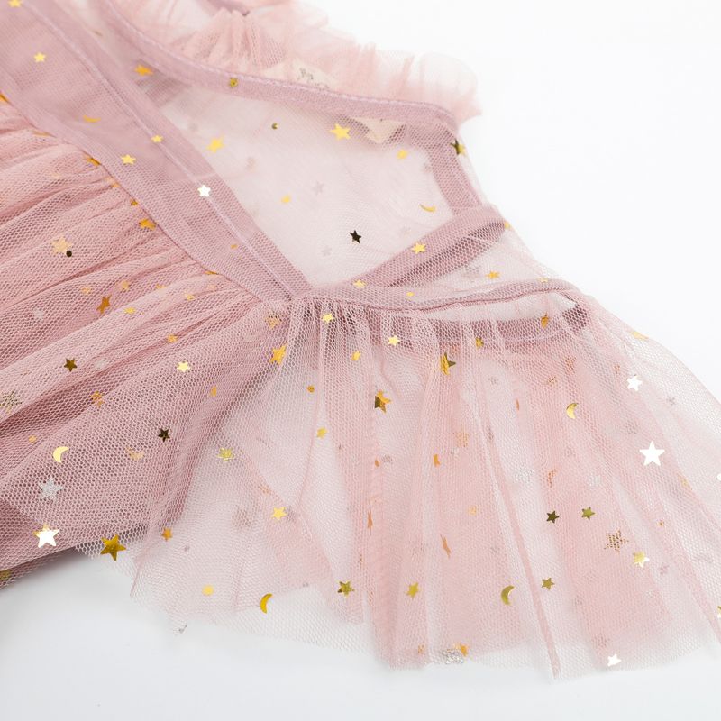 Robe mère et fille, nouveau style d'été 2025, célébrité coréenne sur Internet, vêtements pour enfants, robe de princesse, robe en maille étoile rose_voghion.com