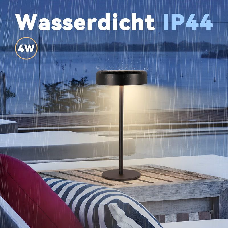 Glitzerlife Tischlampe Solar Akku Nachttischlampe - Modern Led Kabellos Tischleuchte 3600mhA Aufladbar Touch Dimmbar Weiß Lampe Mit USB Batterie Solarlampen_voghion.com