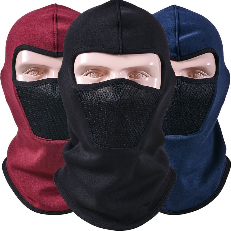 LazyZoom Winter Fleece-gevoerd Fietsmasker Effen Fleece Muts Outdoorhelm Koudebestendige Hoofdbedekking Skiën Warme Motorfiets_voghion.com