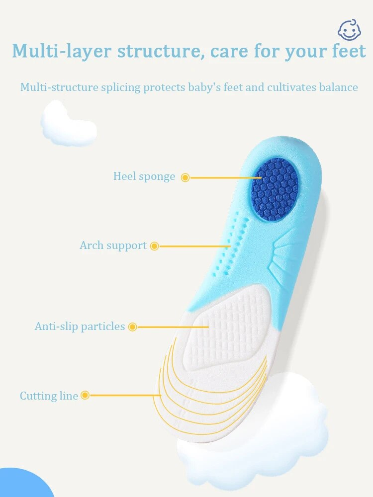 Inlegzolen voor kinderen Orthopedische steunzolen Schoenen Pad Voetverzorgingsinzetstuk Schuim Comfortabel Voer sportbinnenzool uit Kinderzool 1_voghion.com