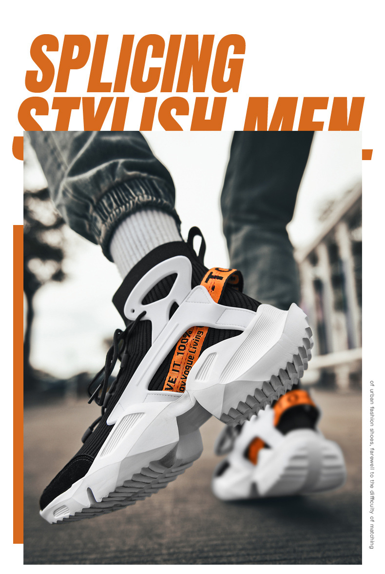 Trendy Dad 2022 Herbst Flyknit High Top Casual Sports Ultraleichte große Herrenschuhe_voghion.com