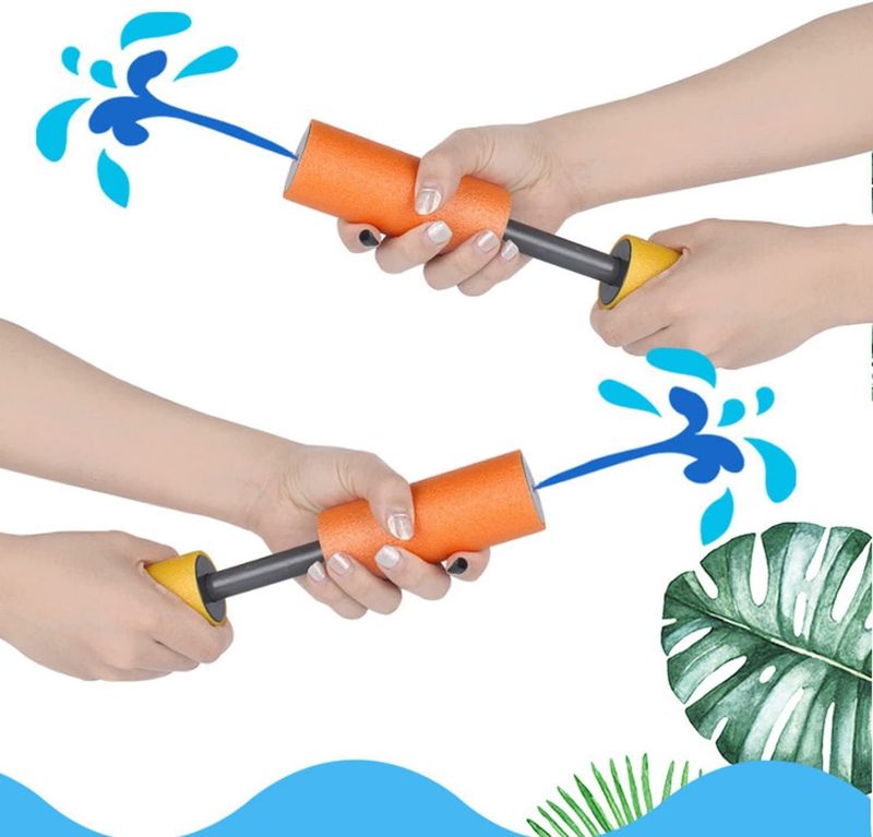 Wasserpistole aus Schaumstoff zum Ziehen und Sprühen – EVA-sichere Wasserpistole für Kinder zum Spielen am Strand, im Pool und im Freien (21,5 cm/33 cm/38 cm)_voghion.com