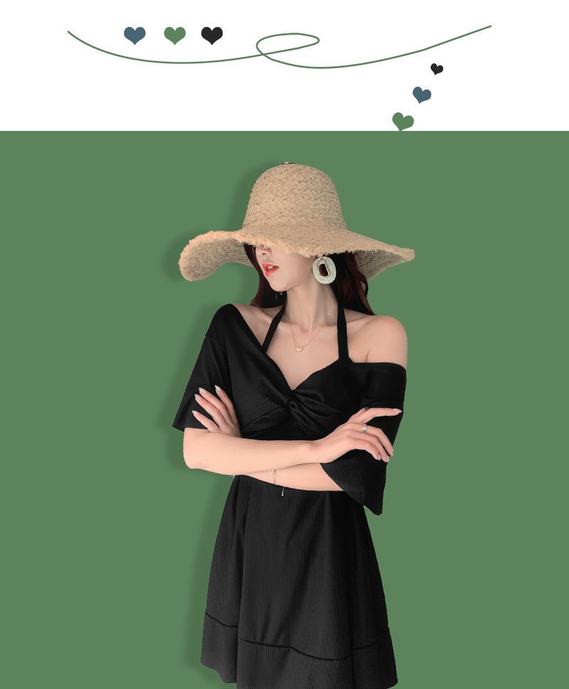 Fashion Plus Size Summer New Women's Slimming Tummy Covering Swimsuit Conservative One-Piece Ins Style Hot Spring_voghion.com