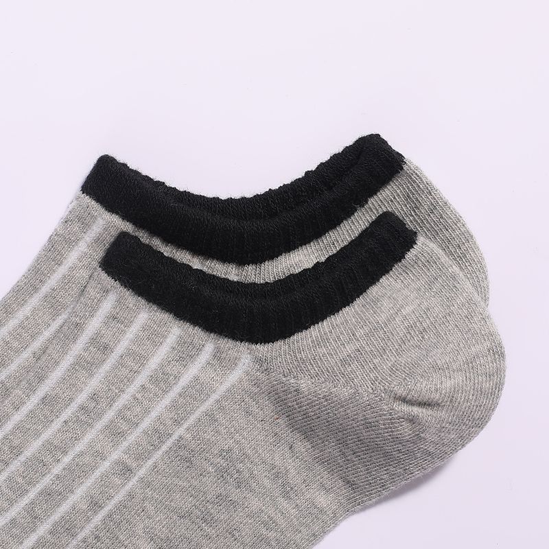 Men's socks casual cotton black white gray solid color breathable invisible cotton socks_voghion.com