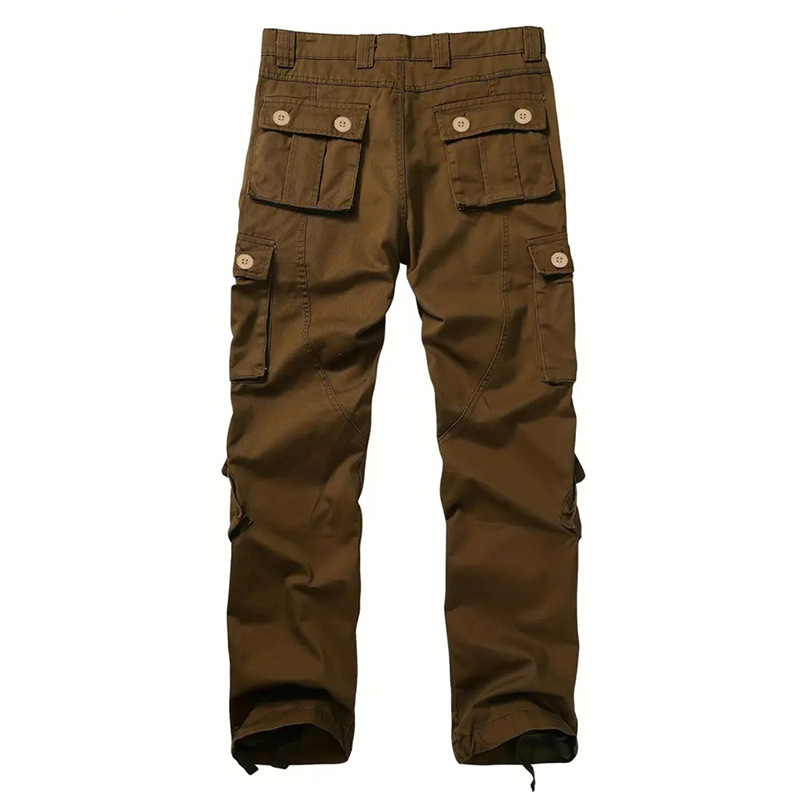 Herre bomull Kamuflasje Cargo bukser Rette ben Løse fritidsbukser Wear Wear Wear Bukser Herre_voghion.com