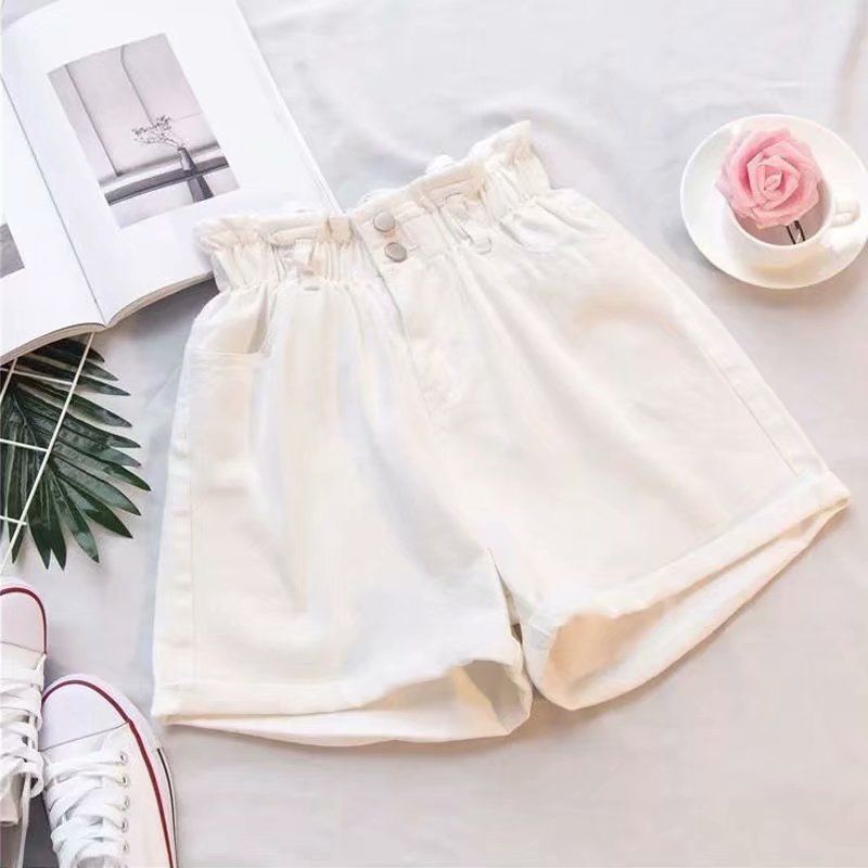 Damkläder Lår Tjocka jeansshorts För Kvinnor Stor Storlek Fett Mm Elastisk midja Smal Lös Bred Ben A Line Hot Pants Trendiga Kvinnor_voghion.com