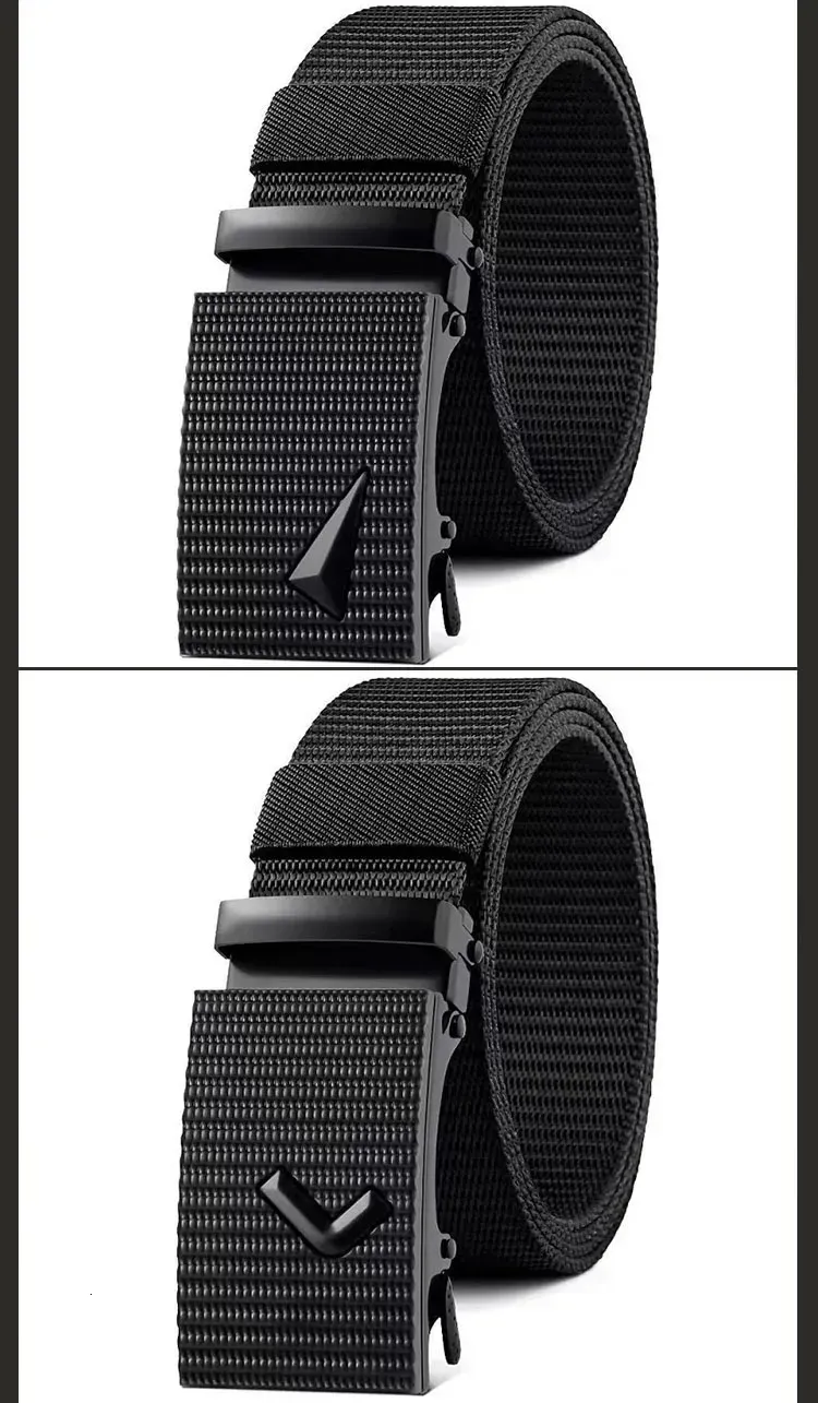 Ceinture automatique en nylon pour homme, style militaire tactique, en toile de haute qualité, idéale pour le jean, avec sangle de luxe tendance HQ123_voghion.com