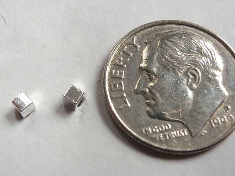 3mm Tiny Brushed Cube Square Stud Earrings 925 Sterling Silver Gift PE18_voghion.com