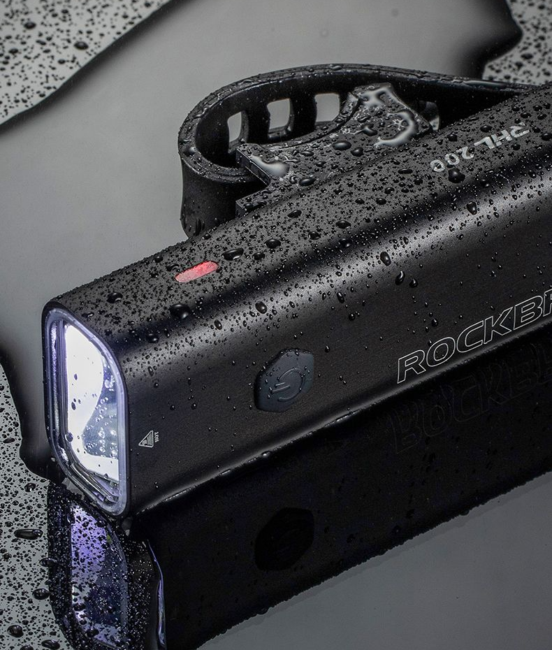 Luz delantera para bicicleta Rock Brothers, para ciclismo nocturno, linterna de alto brillo, recargable vía USB, resistente a la lluvia, para bicicleta de montaña._voghion.com