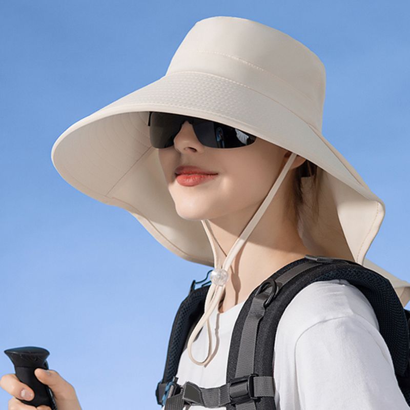 Vendita calda Scialle a tesa larga Cappello da pescatore europeo e americano alla moda, cappello estivo da esterno con foro per coda di cavallo_voghion.com