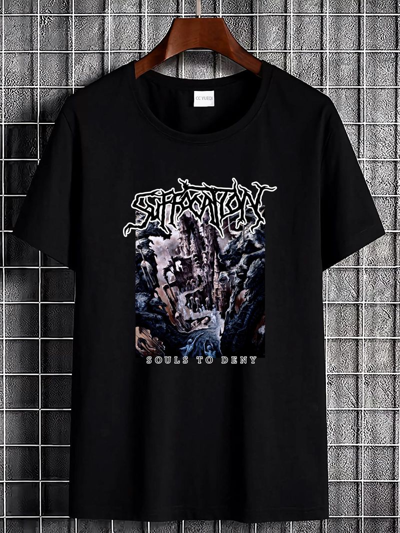 SUFFOCATION Cd Cvr SOULS TO DENY Maglia ufficiale XL Nuova Effigy Pierced Spawn Comoda grafica Versatile unisex elegante top per l'uso quotidiano_voghion.com