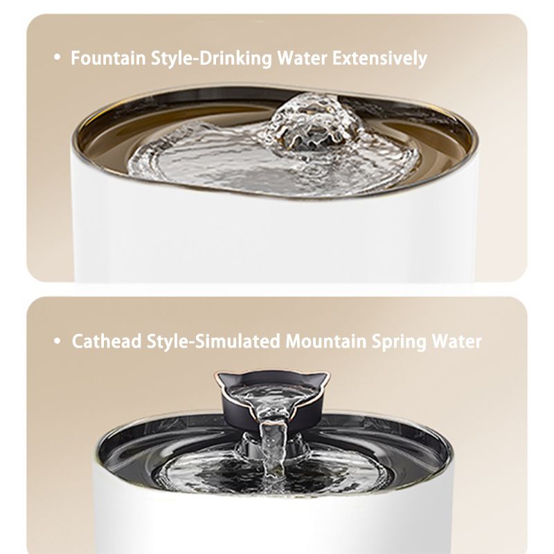 Fontaine à eau pour chats et chiens avec recirculation automatique et filtration, distributeur d'eau électrique USB silencieux, pompe à eau en forme d'oreille de chat._voghion.com