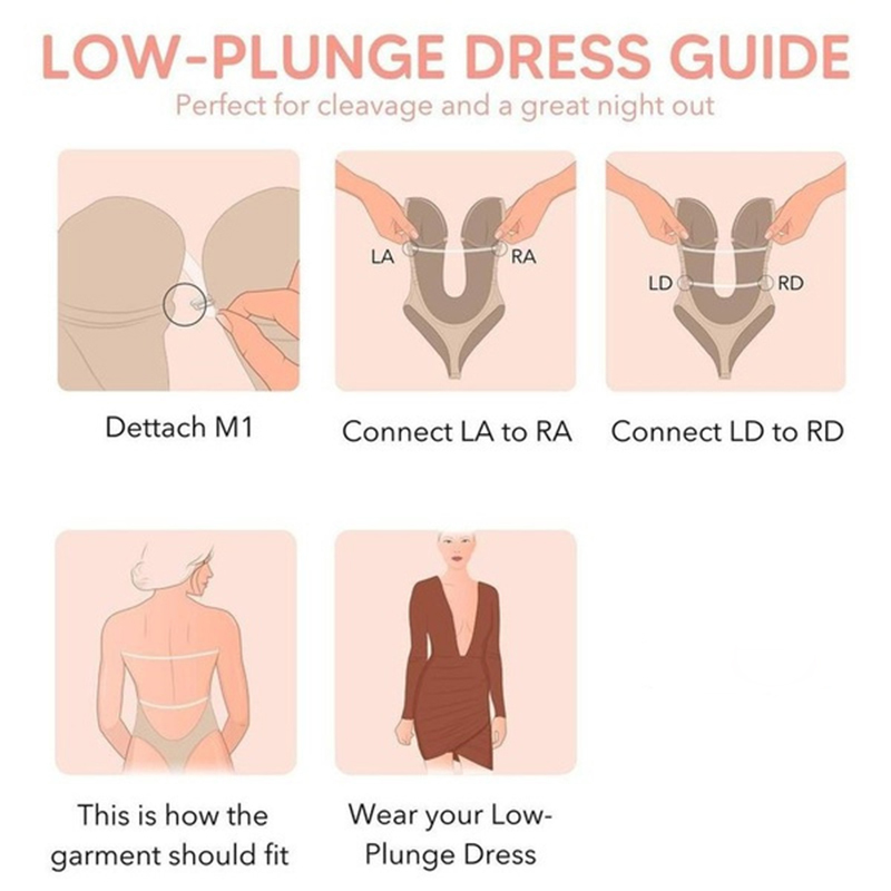 Bodysuits Lingeries Tanga Para Mulheres Sexy Sem Costas Decote Em V Profundo Modelador COMFREE Festa Invisível U Plunge Corset W_voghion.com
