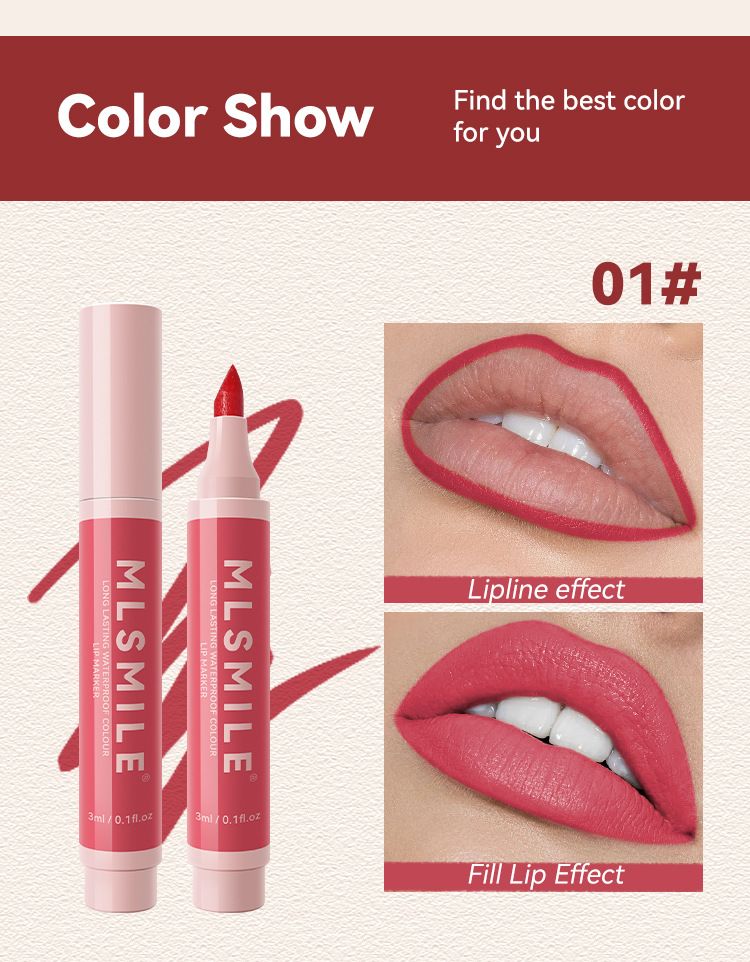 MLSMILE Non Stick Cup Lip Dye Pen Matte Easy To Color Marker Lipstick Lip Glaze Lip Liner_voghion.com
