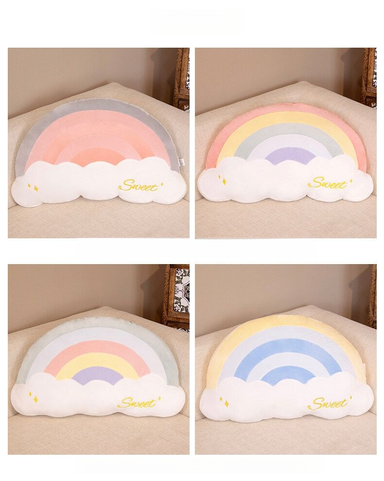 Trendy New Rainbow Süßes Dual-Use Schlaf-Nickerchen Handgewickeltes Plüschkissen Geschenk-Taillenkissen_voghion.com