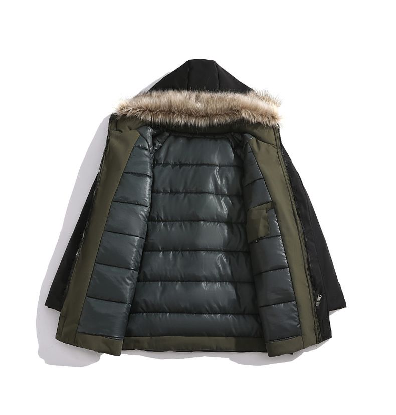Large Size Cotton-padded Jacket For Men With Removable Hooded Cotton-padded Jacket And Large Fur Collar Cotton-padded Jacket._voghion.com