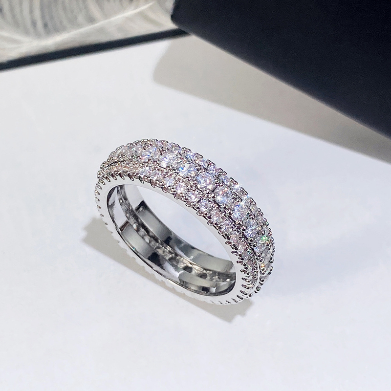 Women's Jewelry Ring, Exaggerated Luxury, Unisex Ring, Copper Plated Platinum Inlaid Zircon Jewelry_voghion.com