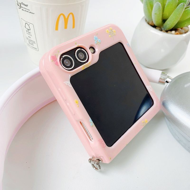 50704555550<=3 Coque de téléphone empilable style coréen, étiquette anglaise papillon, compatible avec Z Flip 3/4/5 générations, 40 % de réduction_voghion.com